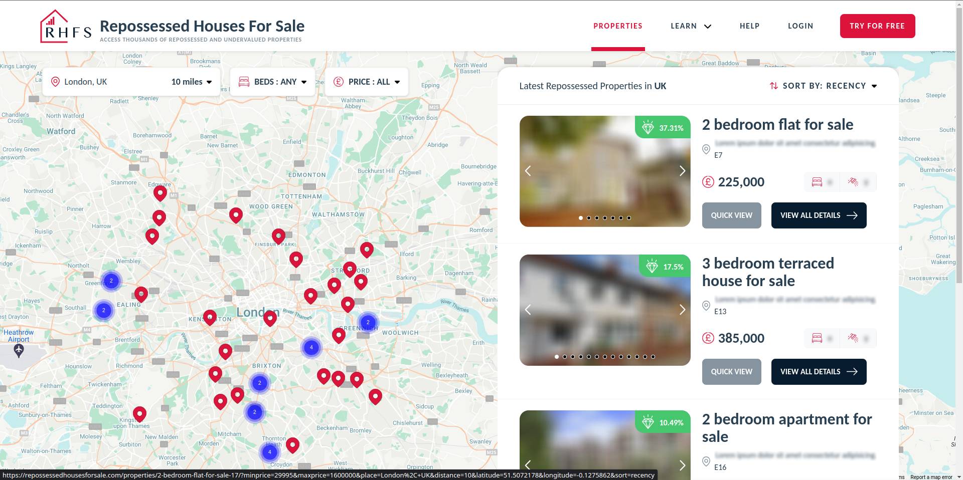 London Repossessed Houses For Sale